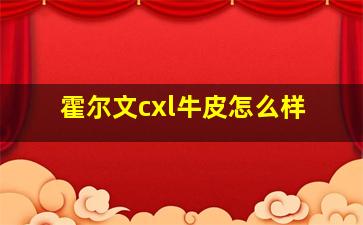 霍尔文cxl牛皮怎么样