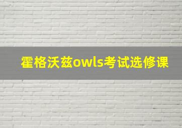 霍格沃兹owls考试选修课