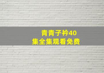 青青子衿40集全集观看免费