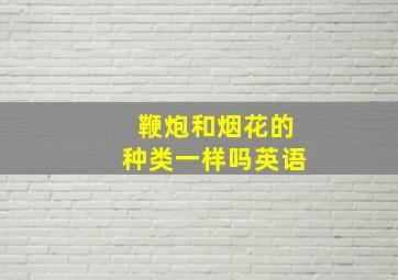 鞭炮和烟花的种类一样吗英语