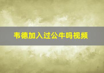 韦德加入过公牛吗视频