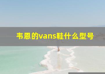 韦恩的vans鞋什么型号