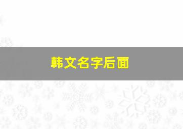 韩文名字后面