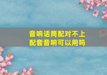 音响话筒配对不上配套音响可以用吗