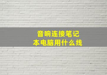 音响连接笔记本电脑用什么线