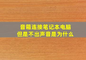 音箱连接笔记本电脑但是不出声音是为什么