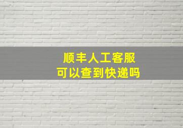 顺丰人工客服可以查到快递吗