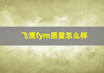 飞鹰fym质量怎么样