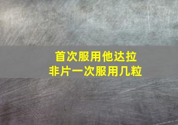 首次服用他达拉非片一次服用几粒