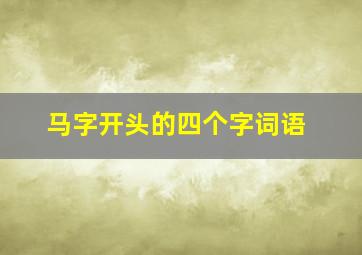 马字开头的四个字词语