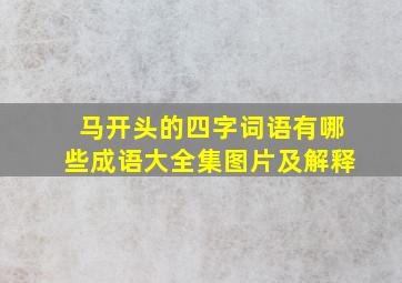 马开头的四字词语有哪些成语大全集图片及解释