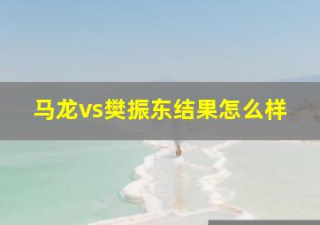 马龙vs樊振东结果怎么样