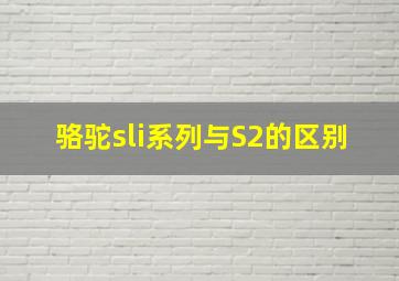 骆驼sli系列与S2的区别