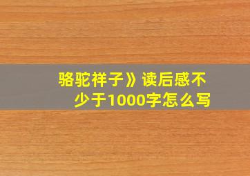 骆驼祥子》读后感不少于1000字怎么写