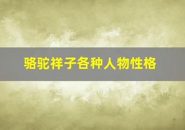 骆驼祥子各种人物性格