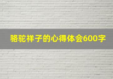 骆驼祥子的心得体会600字