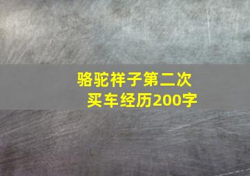 骆驼祥子第二次买车经历200字