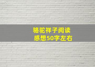 骆驼祥子阅读感想50字左右