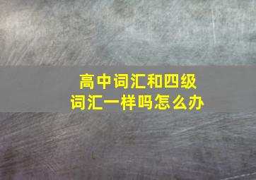 高中词汇和四级词汇一样吗怎么办