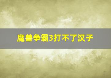 魔兽争霸3打不了汉子