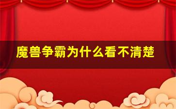 魔兽争霸为什么看不清楚