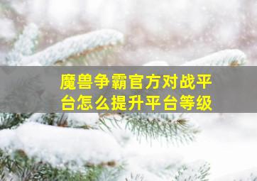 魔兽争霸官方对战平台怎么提升平台等级