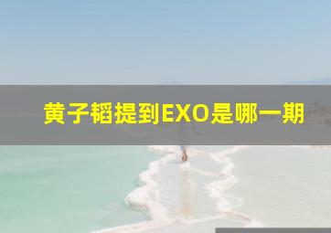 黄子韬提到EXO是哪一期