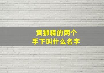 黄狮精的两个手下叫什么名字