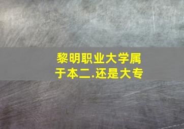 黎明职业大学属于本二.还是大专