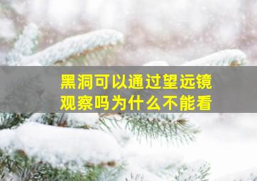 黑洞可以通过望远镜观察吗为什么不能看