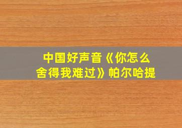 中国好声音《你怎么舍得我难过》帕尔哈提