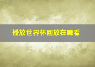 播放世界杯回放在哪看