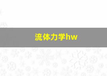 流体力学hw